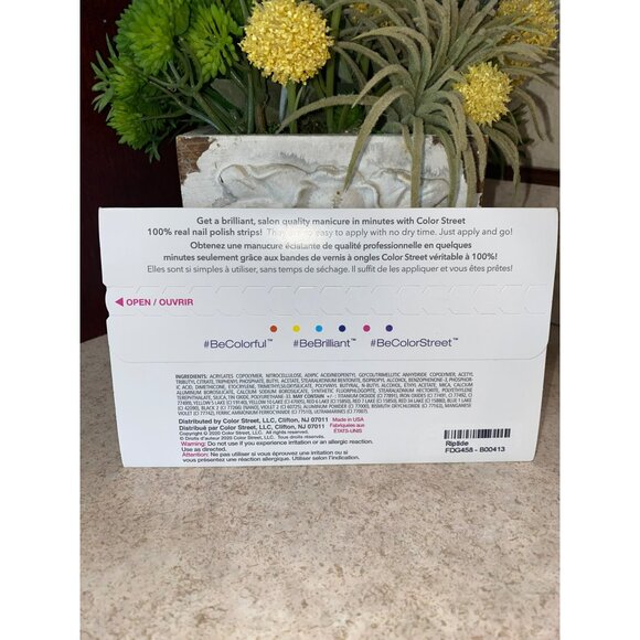 Color Street 100% Real Nail Polish Strips Glitter Silver & Blue Design 16 Long-L - Picture 8 of 8